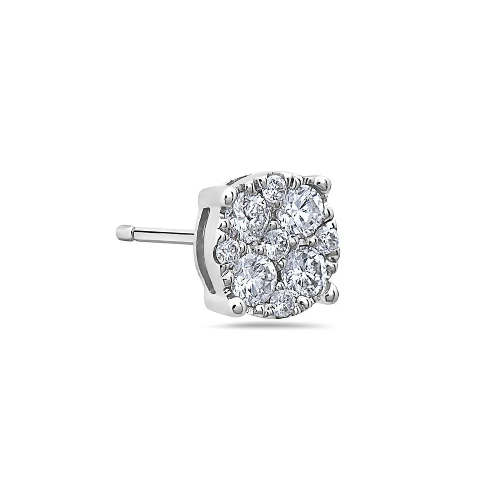 14K White Gold Ladies Earrings With 0.50 CT Diamonds