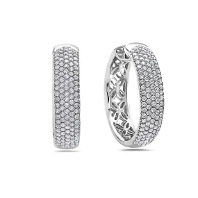 14K White Gold Ladies Earrings With 6.48 CT Diamonds