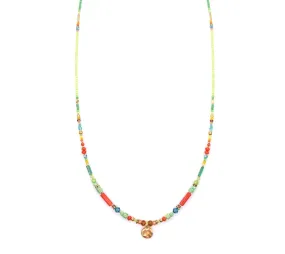 18k Gold Vermeil Necklace with Turquoise, Coral, Apatite, and Citrine