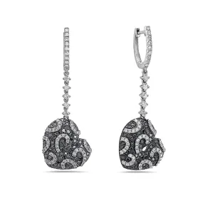 18K White Gold Ladies Earrings With 3.52 CT Diamonds