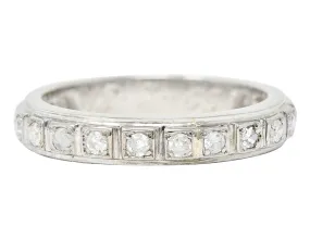 1965 Vintage 0.55 CTW Diamond 18 Karat White Gold Eternity Band Ring