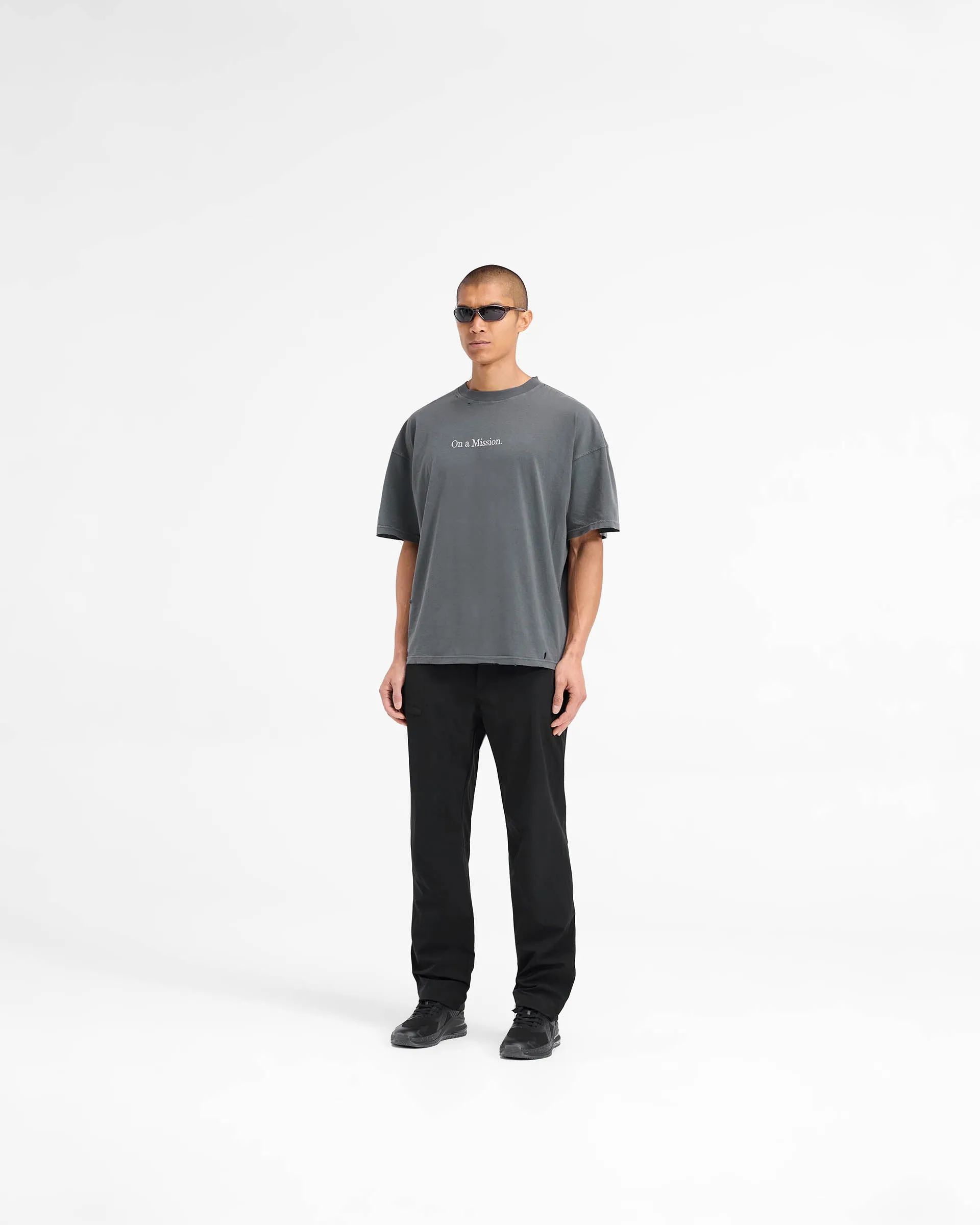 247 On A Mission Oversized T-Shirt - Aged Black