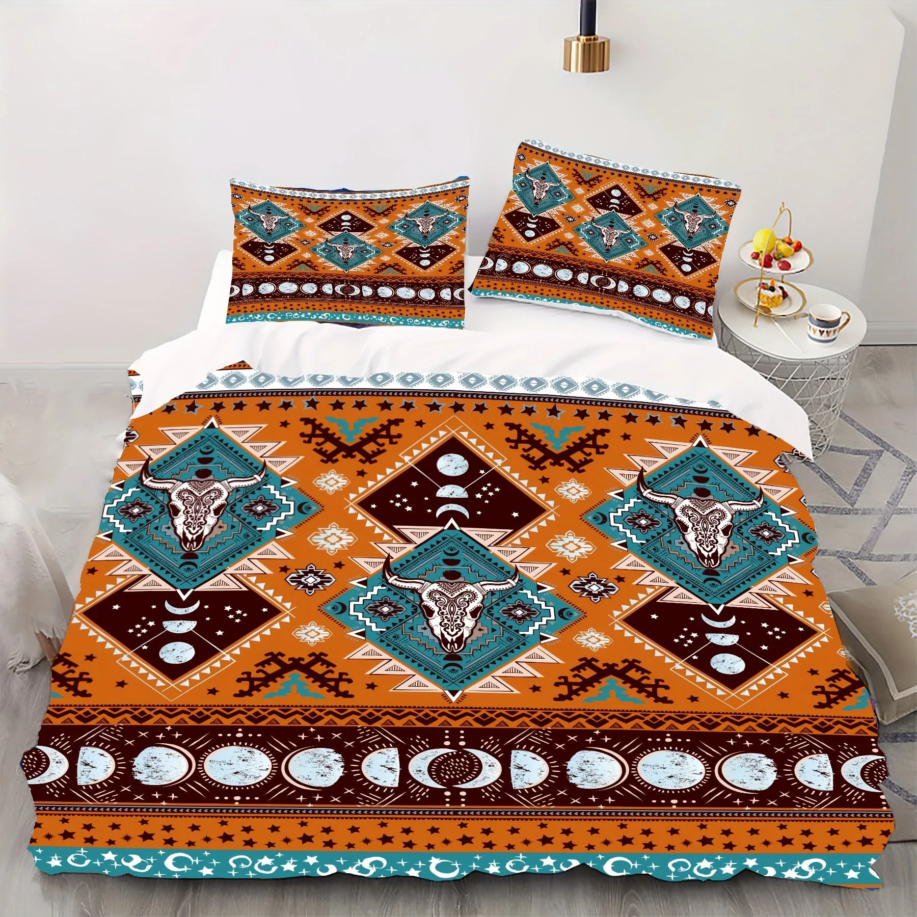 3pcs Duvet Cover Set (1*Duvet Cover + 2*Pillowcase, Without Core), Southwestern Print Bedding Set