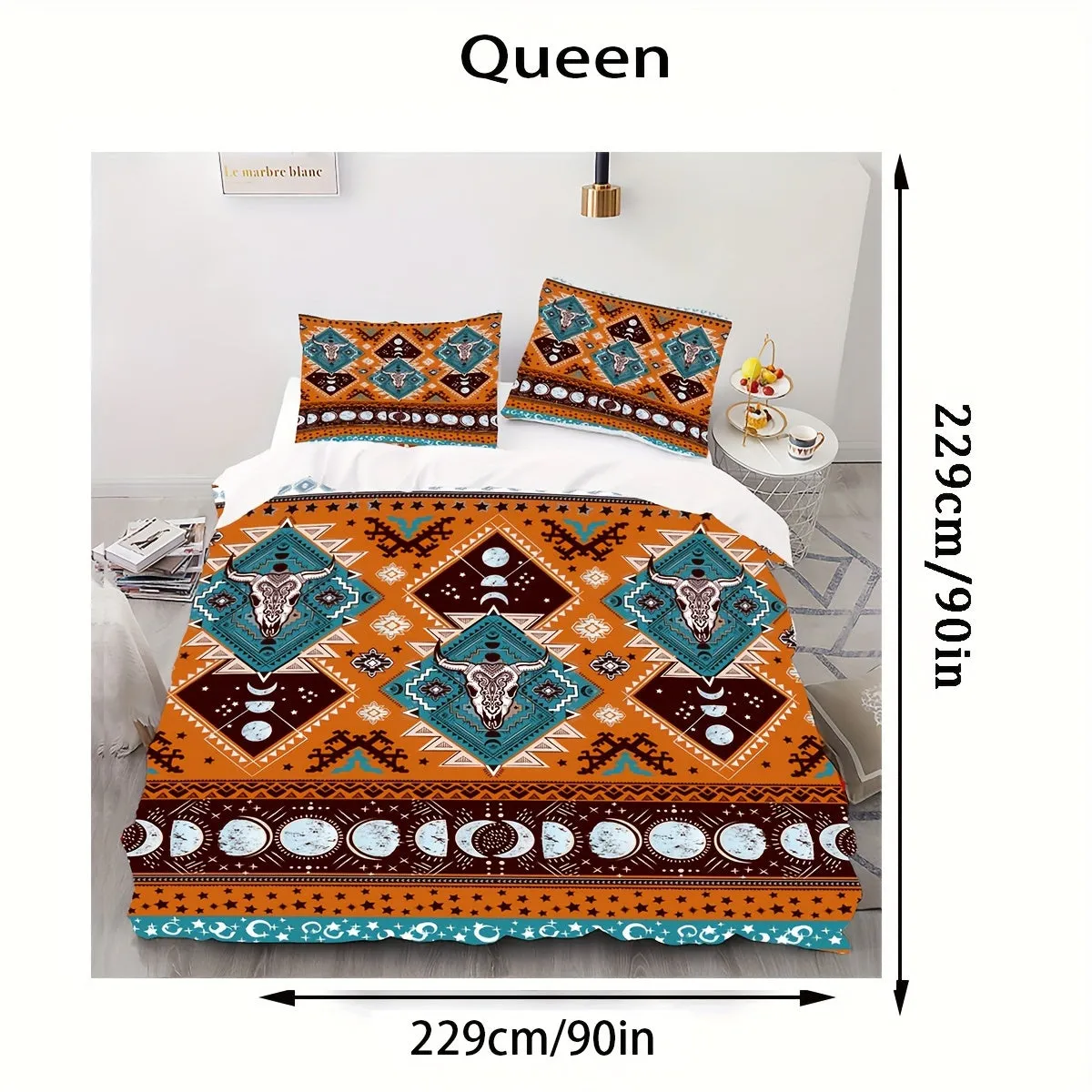 3pcs Duvet Cover Set (1*Duvet Cover + 2*Pillowcase, Without Core), Southwestern Print Bedding Set