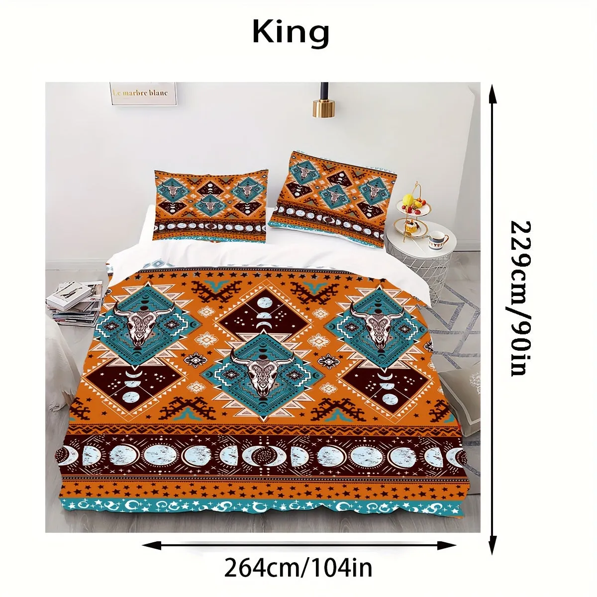 3pcs Duvet Cover Set (1*Duvet Cover + 2*Pillowcase, Without Core), Southwestern Print Bedding Set