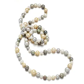 7-12mm Multi-Color Tahitian & South Sea Pearl Long Necklace