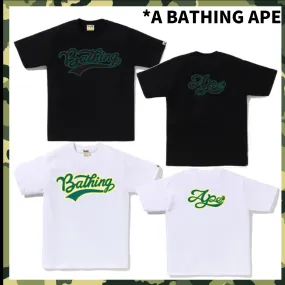 A BATHING APE  |Crew Neck Street Style Plain Cotton Short Sleeves Logo