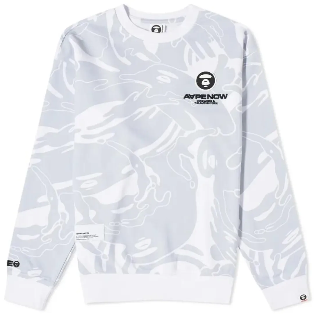 A BATHING APE  |Crew Neck Unisex Street Style Long Sleeves Cotton Oversized