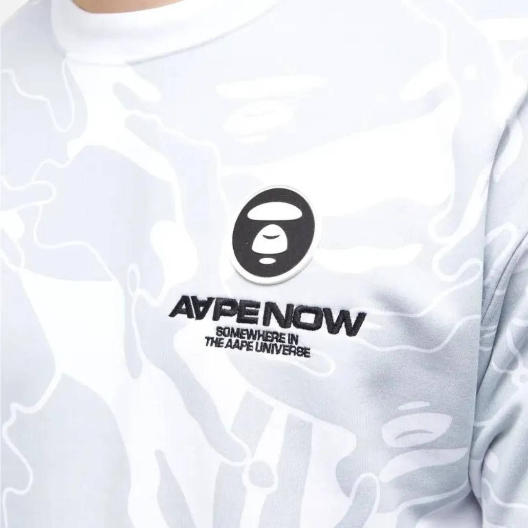 A BATHING APE  |Crew Neck Unisex Street Style Long Sleeves Cotton Oversized