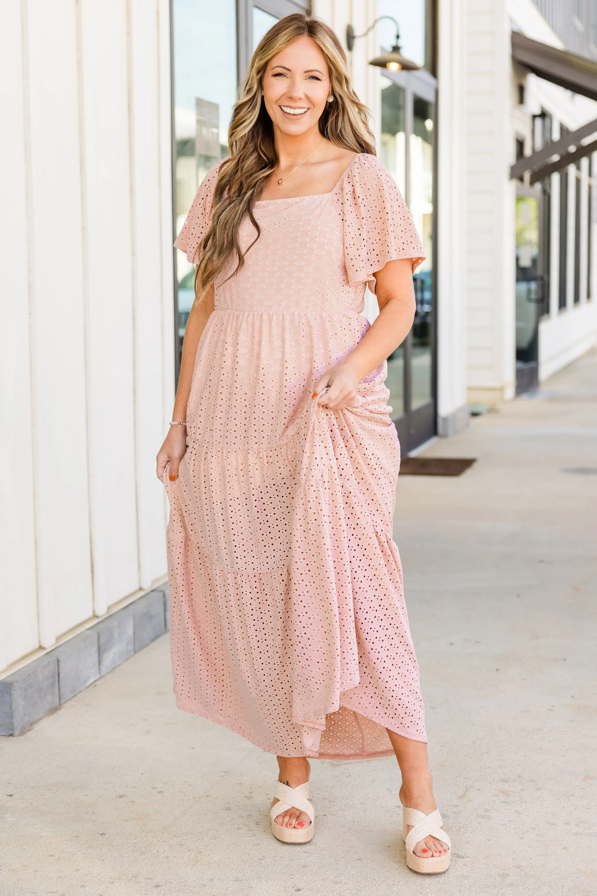 A Little Too Complicated Maxi Dress, Dusty Pink