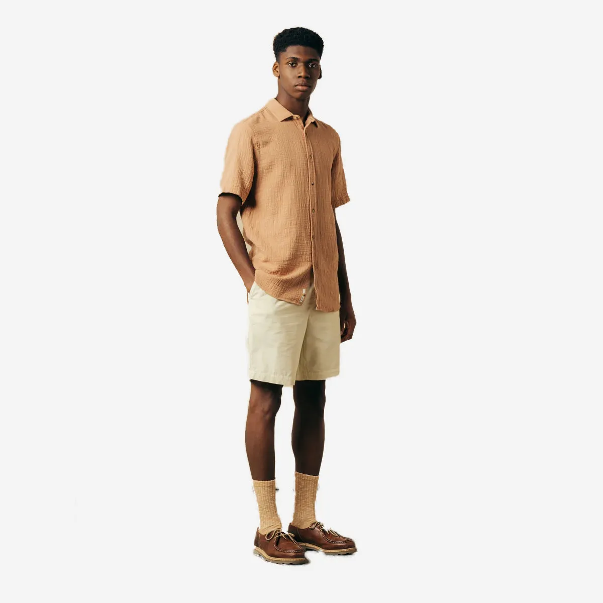 Aberlady Textured S/S Shirt - Terracotta