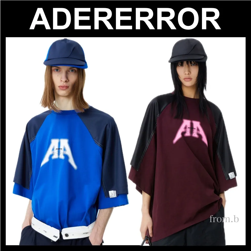 ADERERROR  |Crew Neck Unisex Street Style Cotton Short Sleeves Oversized