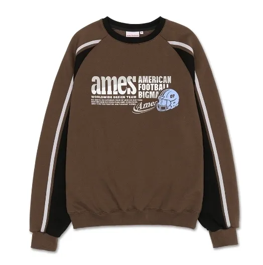 AMES-WORLDWIDE  |Unisex Studded Street Style U-Neck Long Sleeves Cotton