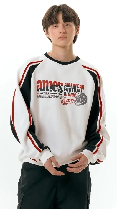 AMES-WORLDWIDE  |Unisex Studded Street Style U-Neck Long Sleeves Cotton