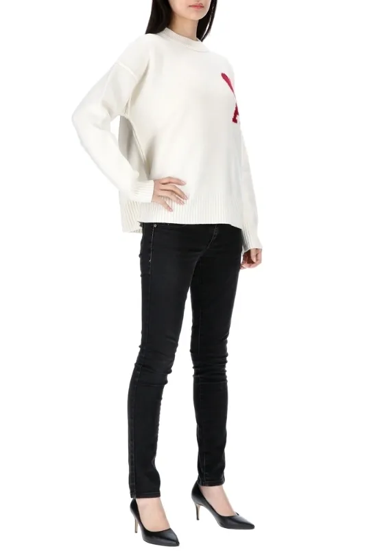 AMI PARIS  |Crew Neck Heart Casual Style Unisex Wool Long Sleeves Plain