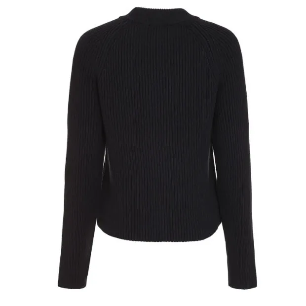 AMI PARIS  |Crew Neck Wool Rib Long Sleeves Plain Cotton Elegant Style