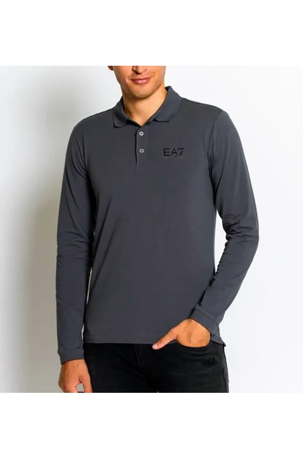 Armani EA7 Core L/S Polo Grey