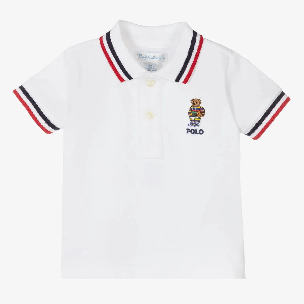 Baby Boys White Polo Shirt