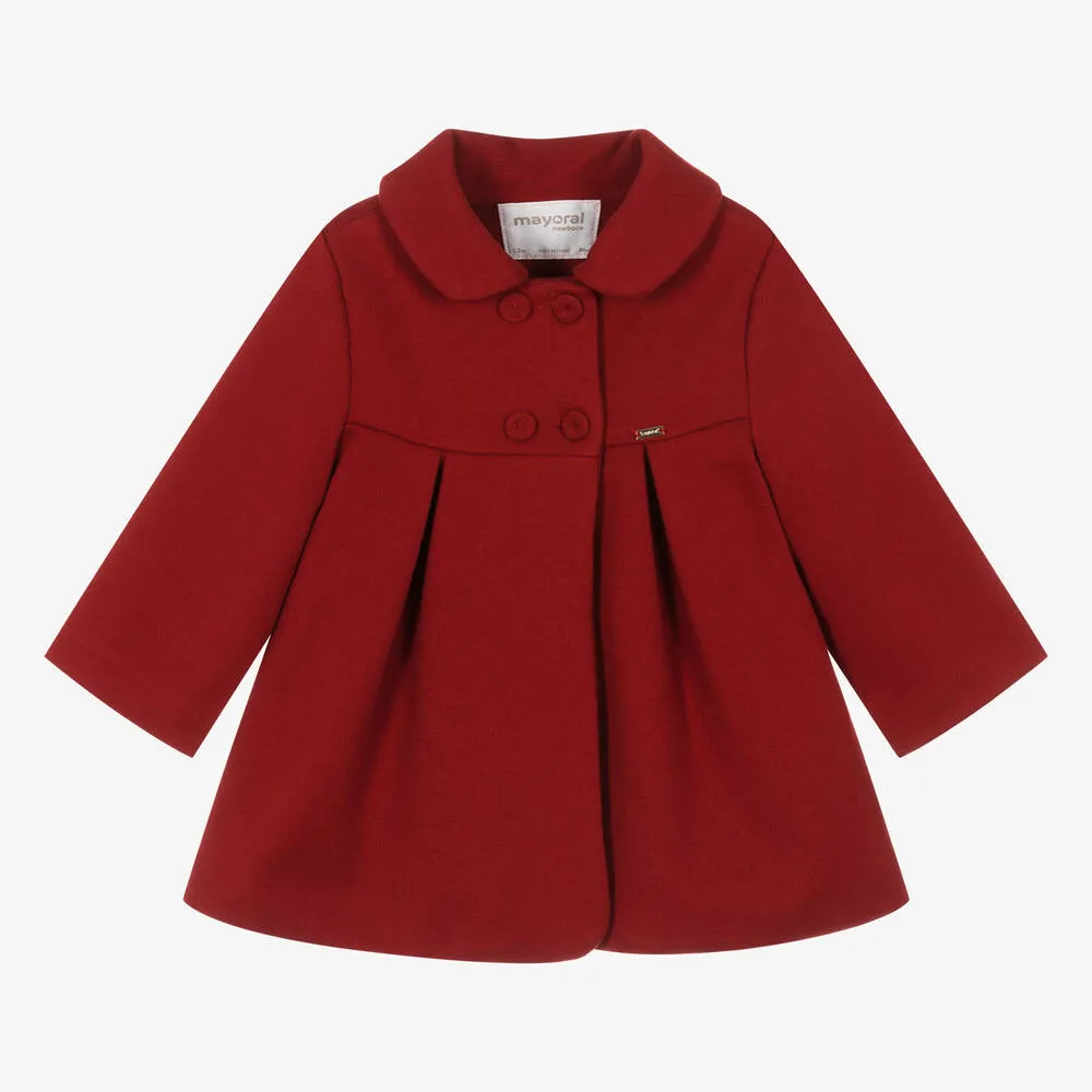 Baby Girls Red Trapeze Coat