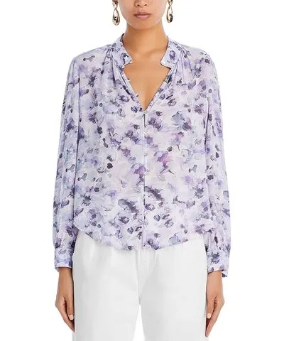 Bella Dahl Womens Collarless Long Sleeve Button-Down Top