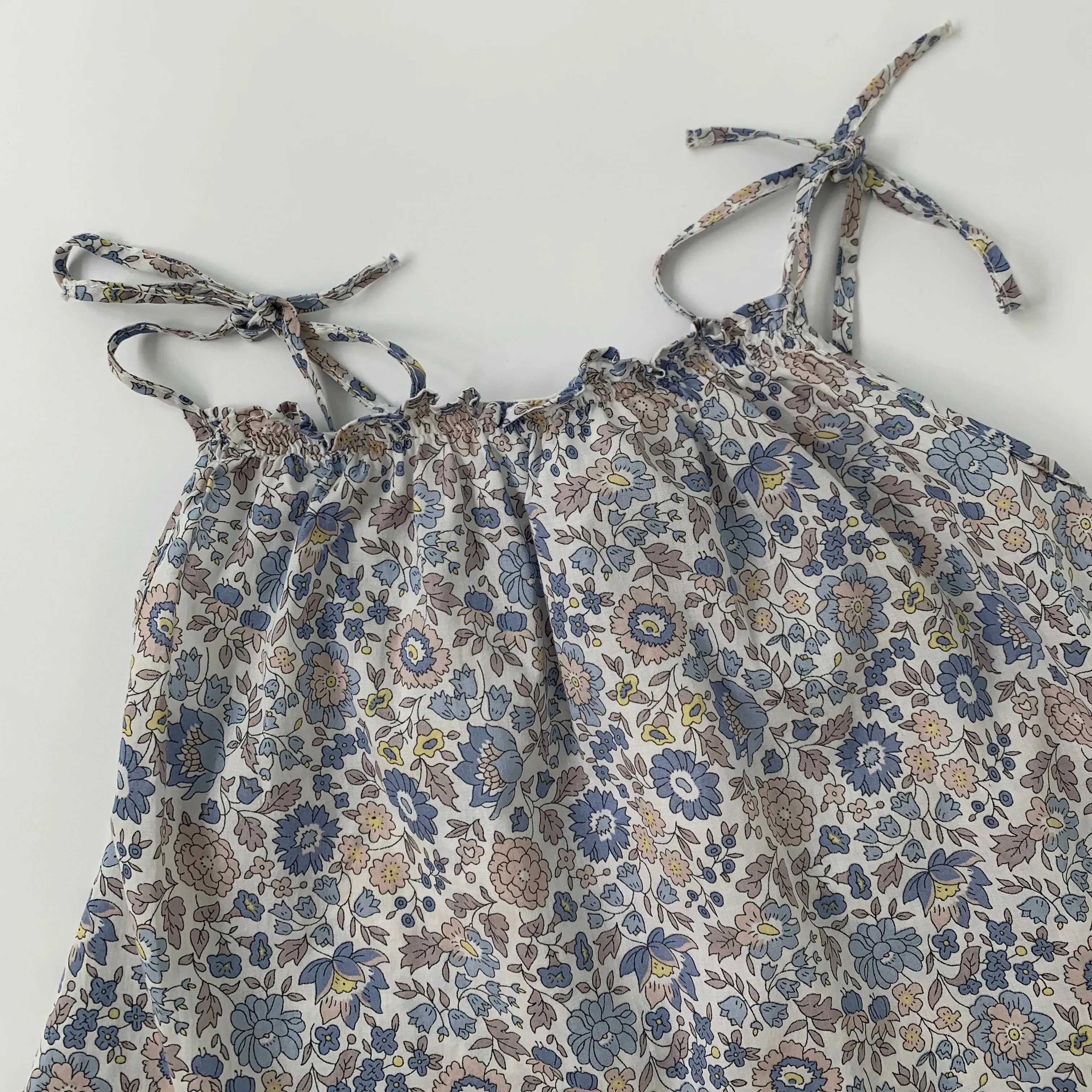 Belle Enfant Blue D'Anjo Liberty Print Top And Bloomers Set: 6-12 Months