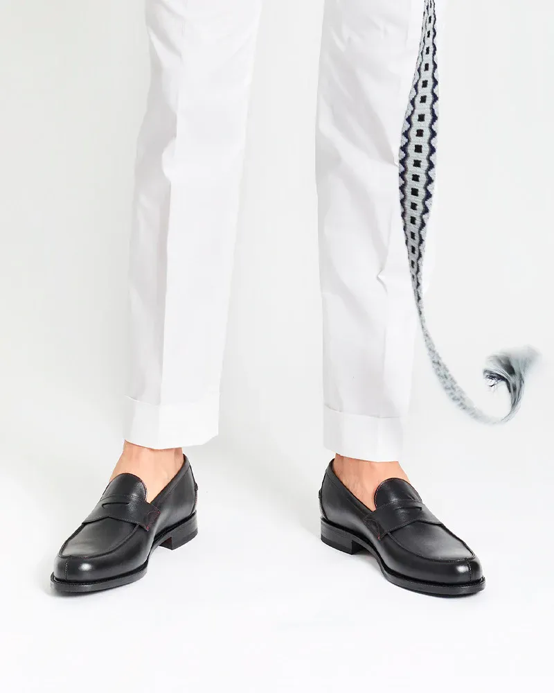 Black Leather Penny Loafer