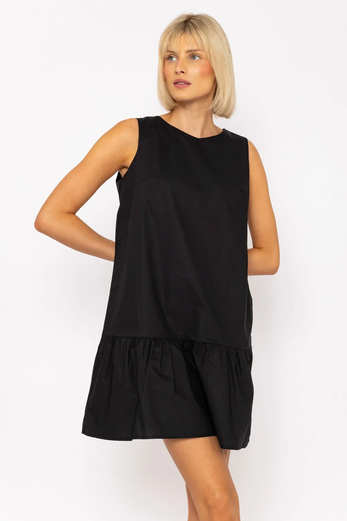 Black Poplin Mini Dress