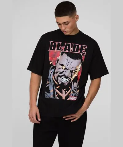 boohoo Mens Oversized Blade Comic License Print T-Shirt