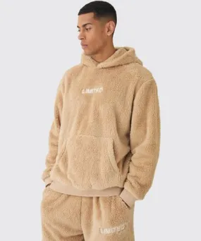 boohoo Mens Oversized Limited Teddy Borg Hoodie