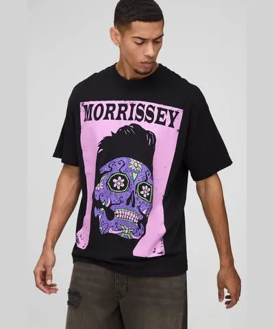 boohoo Mens Oversized Morrissey License Print T-Shirt