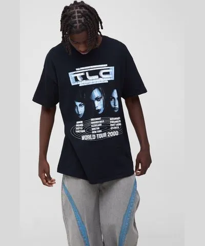 boohoo Mens Oversized Tlc License Print T-Shirt