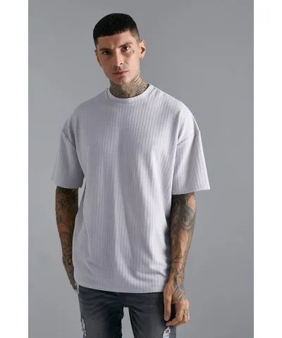 boohooMAN Mens Chain Stitched Oversized T-shirt