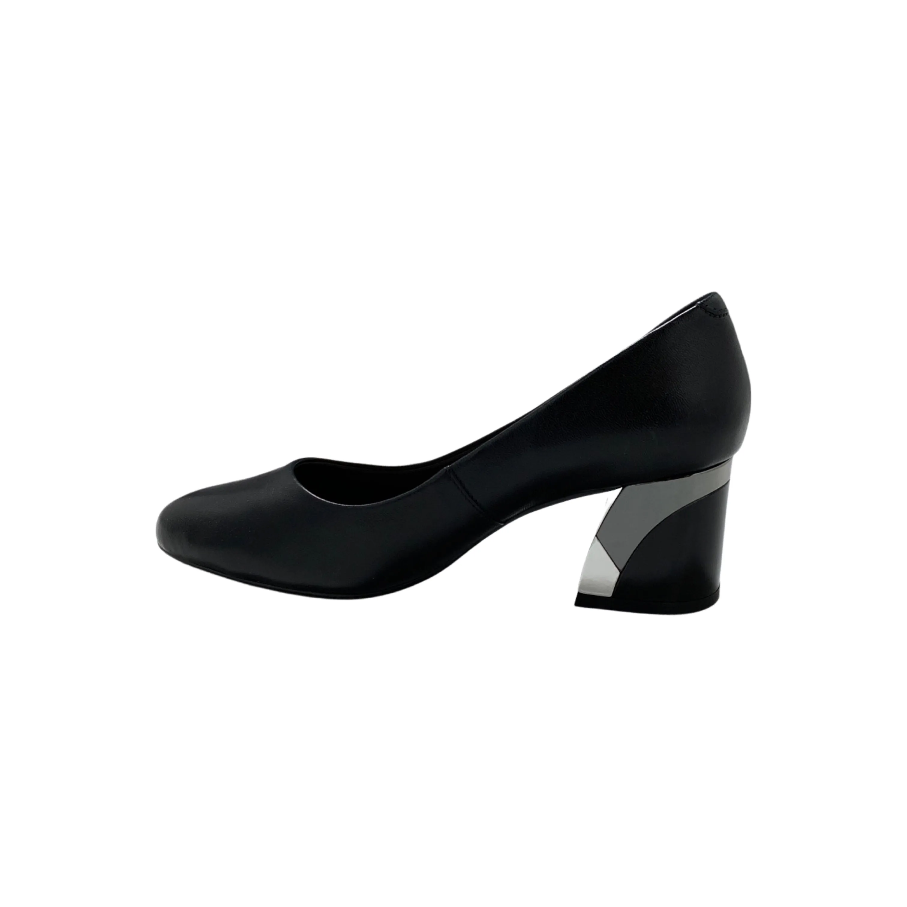 Boric Black Leather Pump