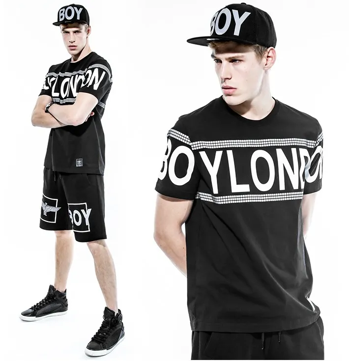 BOY LONDON  |Unisex Street Style U-Neck Plain Cotton Short Sleeves