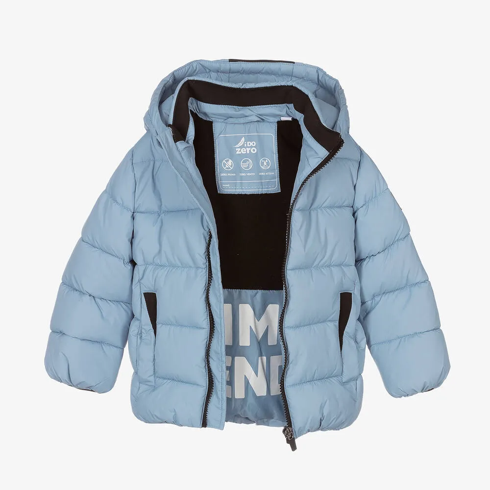 Boys Blue Hooded Puffer Coat