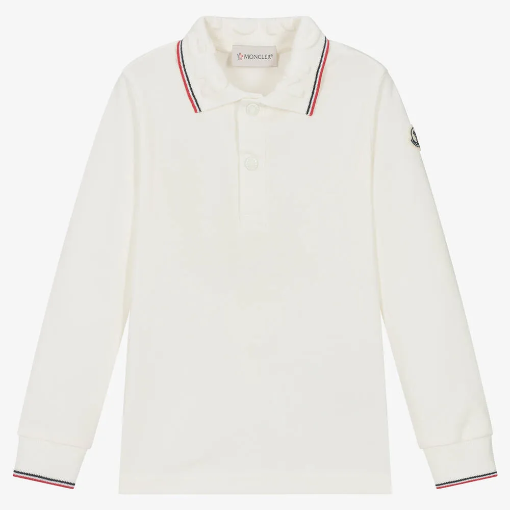 Boys Ivory Cotton Polo Shirt