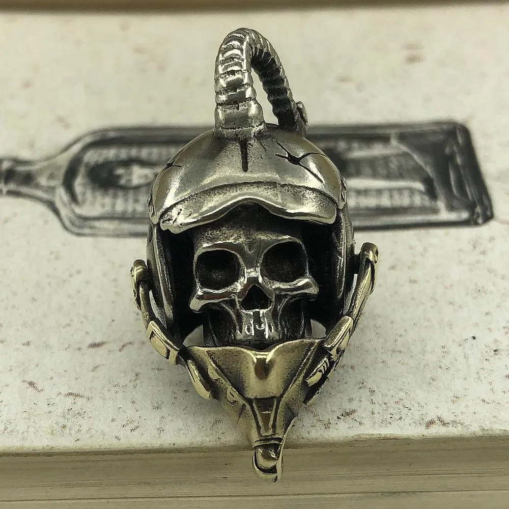 Brass Vintage Diver Skull EDC Pendant