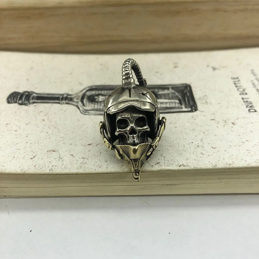 Brass Vintage Diver Skull EDC Pendant