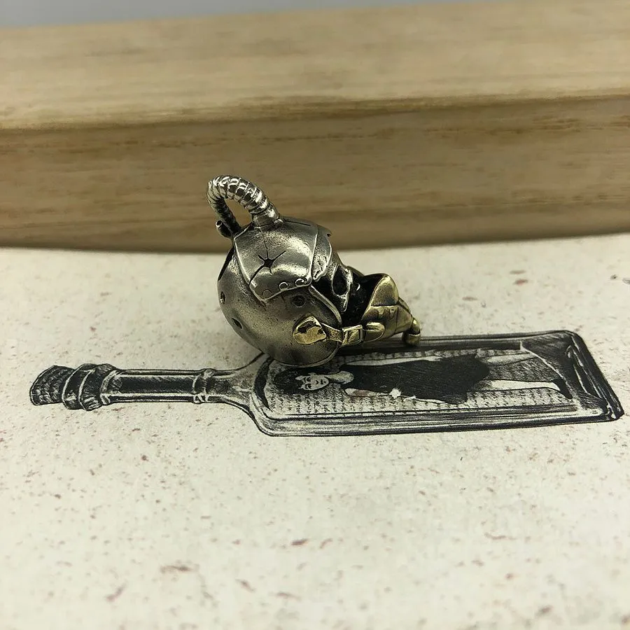 Brass Vintage Diver Skull EDC Pendant