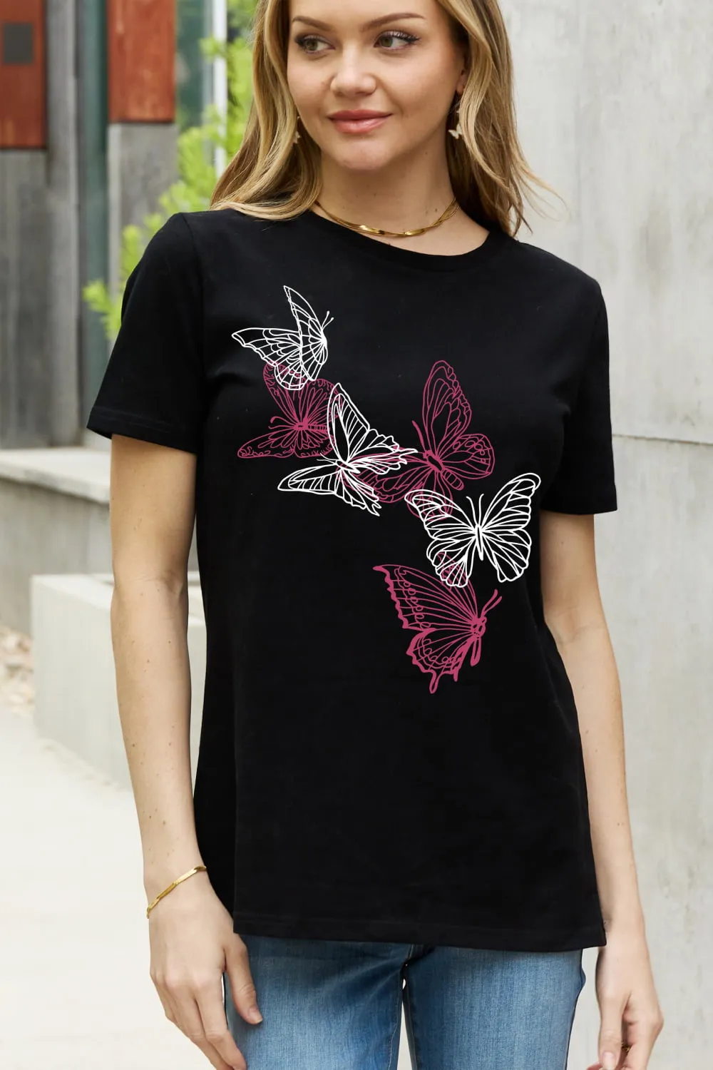 Butterfly Garden Graphic Cotton Tee