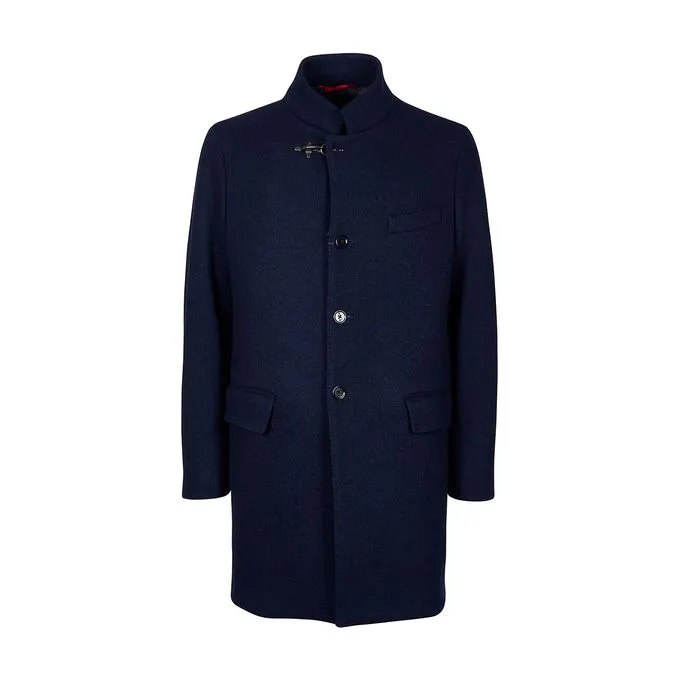 CAPPOTTO MISTO LANA CON GANCI Uomo Navy