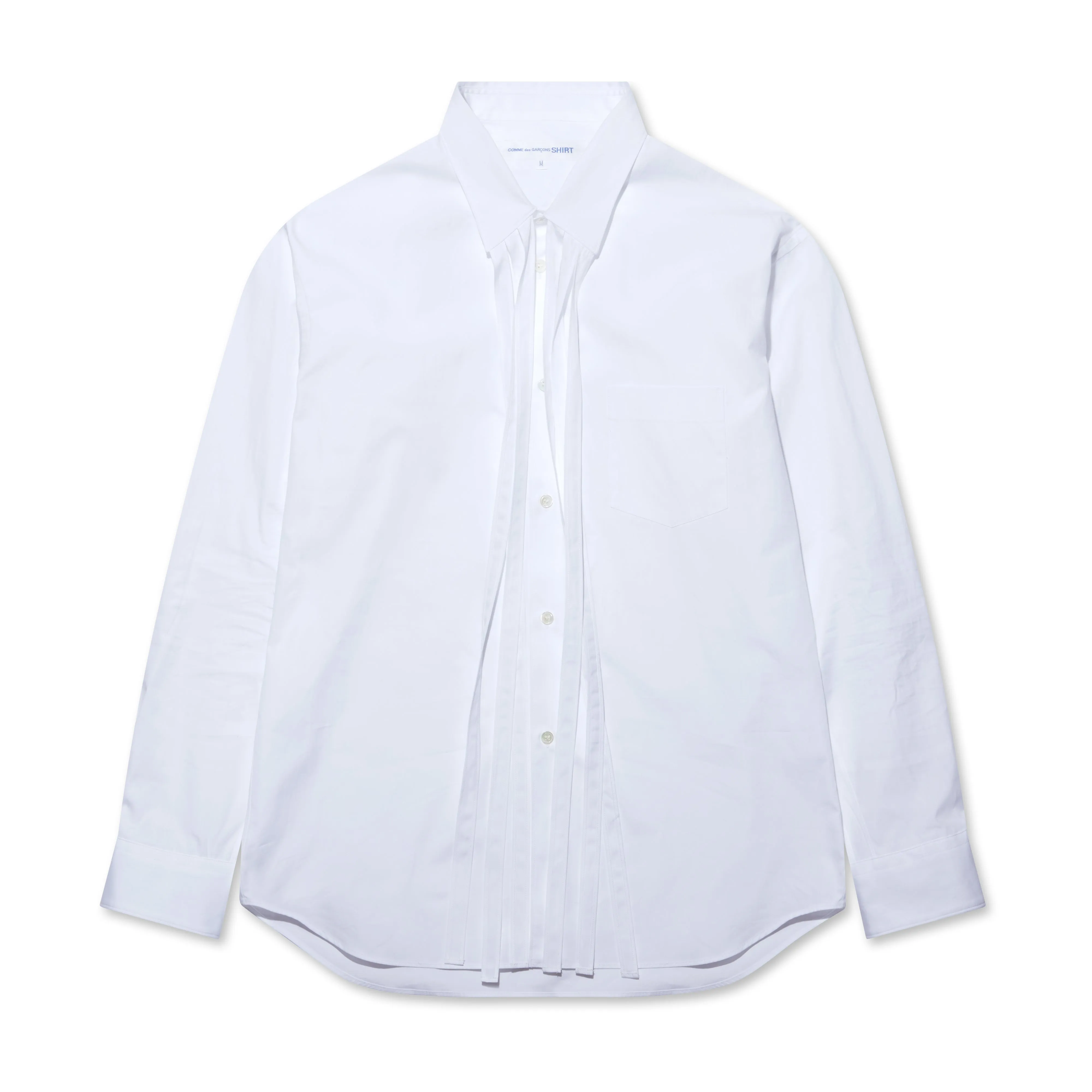 CDG Shirt Fringe Collar Poplin Shirt  White