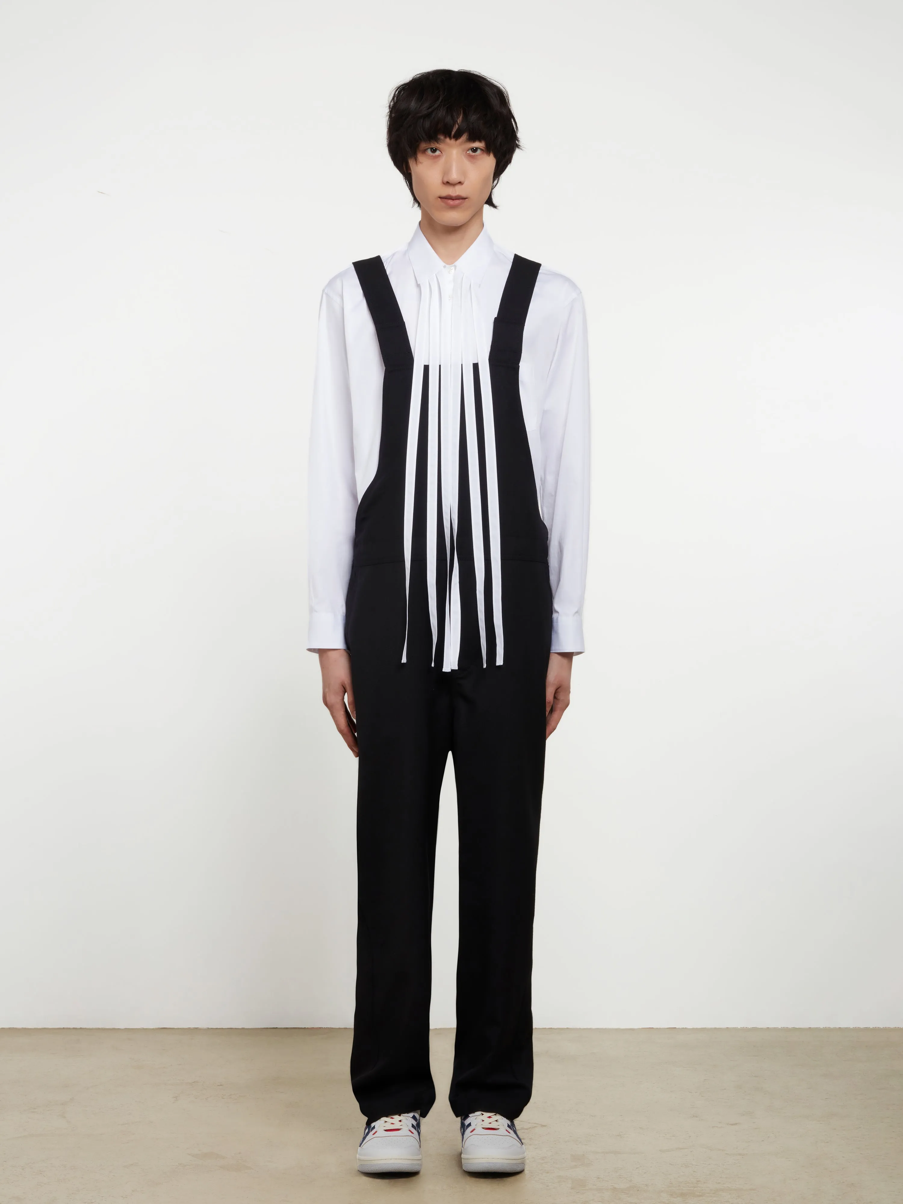 CDG Shirt Fringe Collar Poplin Shirt  White