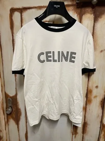 CELINE  |Crew Neck Street Style Plain Cotton Short Sleeves Logo