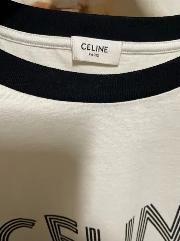 CELINE  |Crew Neck Street Style Plain Cotton Short Sleeves Logo