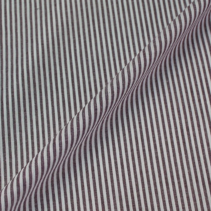 Chambray Cotton - Mulberry - Stripe