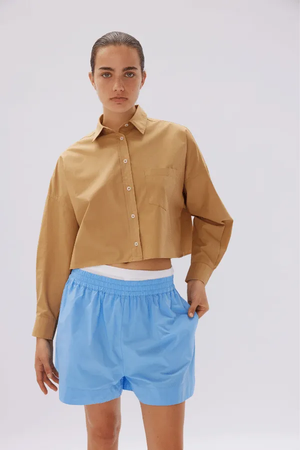 Chiara Cropped Shirt Toffee