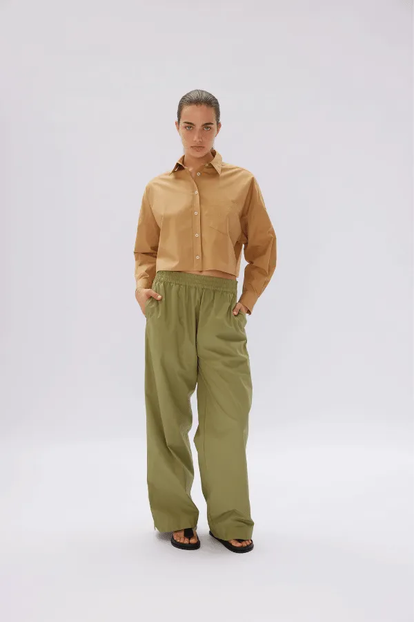 Chiara Cropped Shirt Toffee