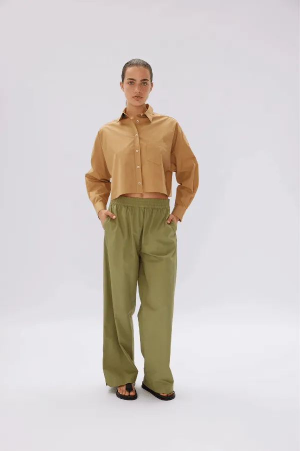 Chiara Cropped Shirt Toffee