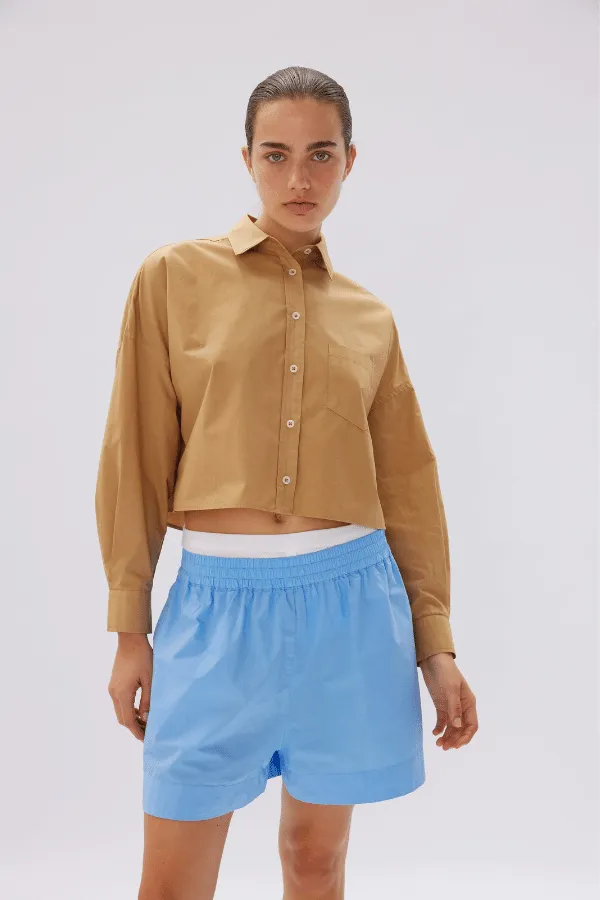 Chiara Cropped Shirt Toffee